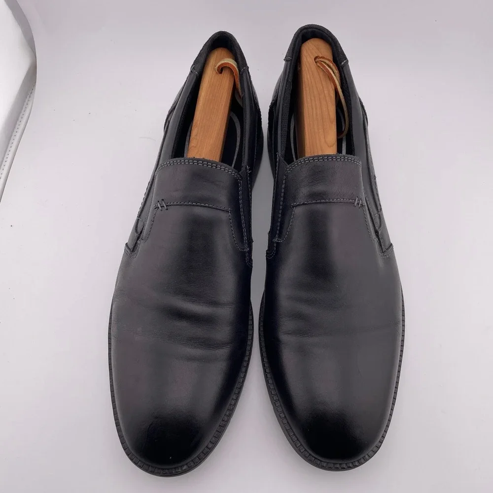 Josef Seibel Alastair Westin Kombi‎ Black Leather Slip On Loafers Shoes Size 46